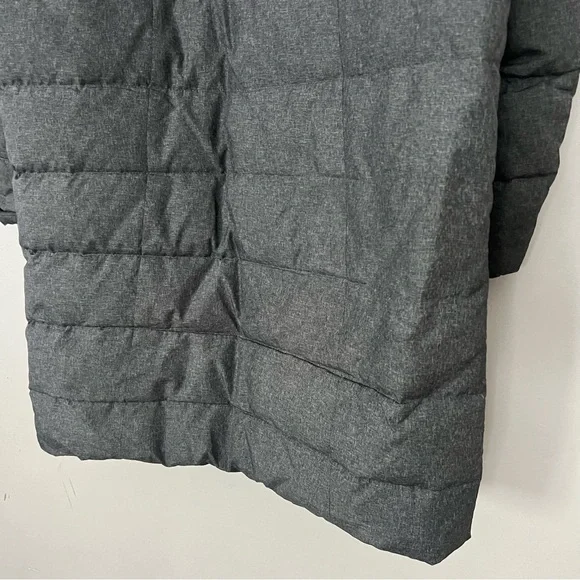 Lands End Down Puffer Coat Grey Hooded Size 10 12 Medium Winter Jacket Long - Picture 8 of 14